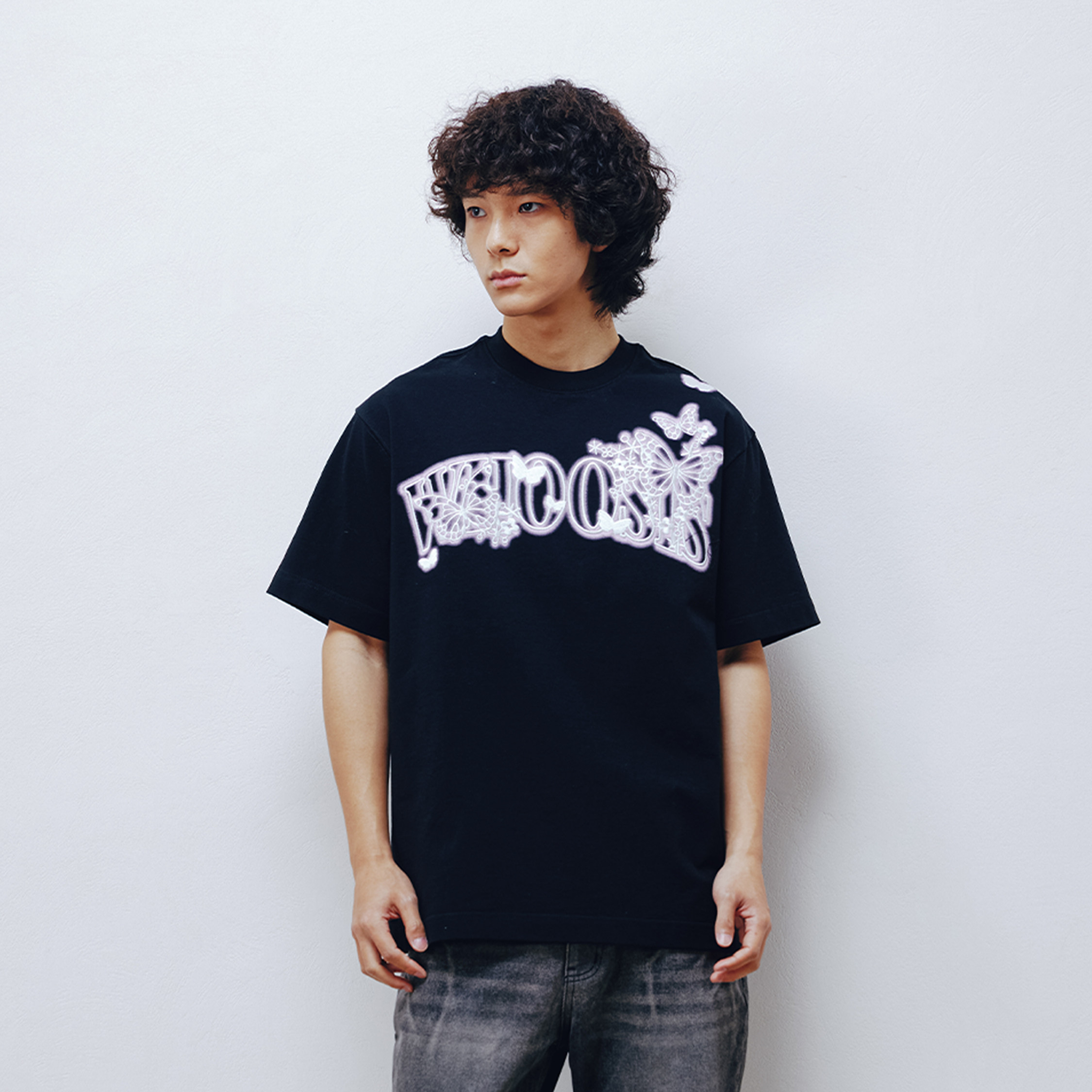 WHOOSIS（不知其名）蝴蝶幻影短袖t恤美式潮牌休闲上衣春夏新中式