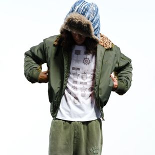 WHOOSIS(不知其名)毛毛豹纹bomber棉服外套秋冬简约百搭街头男