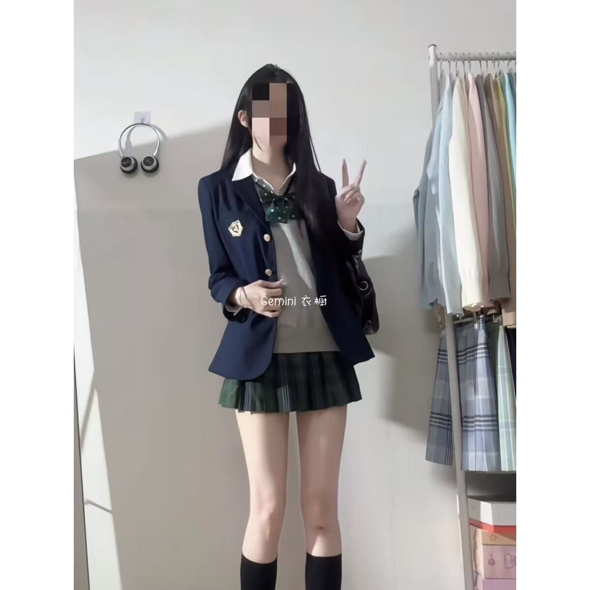 春日青jk西服制服三粒扣西装外套学院风套头针织衫校供外穿百搭毛