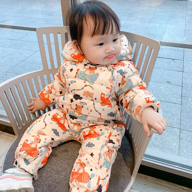婴儿羽绒服连体衣宝宝外