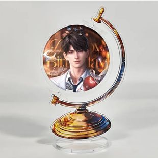 恋与深空夏以昼生日三星卡吧唧适配地球仪旋转亚克力吧唧托送朋友