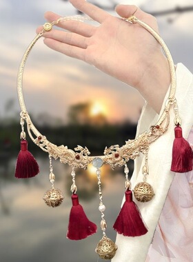 古风汉服配饰璎珞搭配民族风项圈男女坦领明制百搭流苏铃铛颈饰品