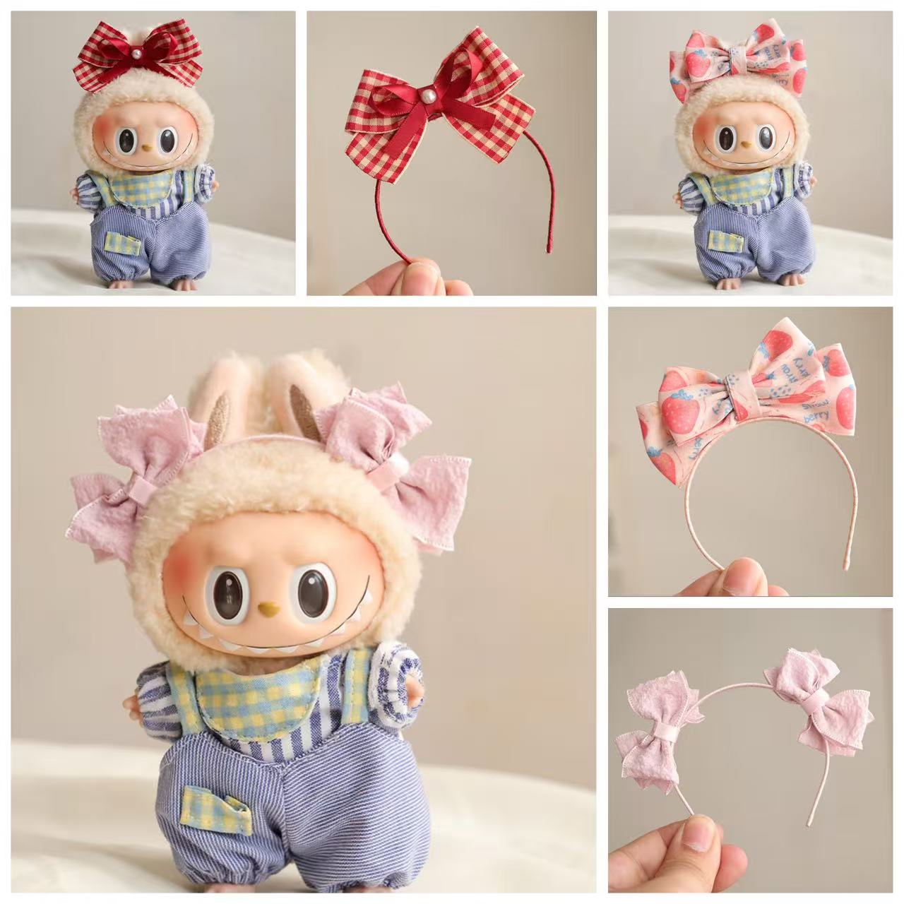 LA拉BUBU布布蝴蝶结超迷你发箍头饰毛绒玩偶娃娃可爱装扮搭配饰品