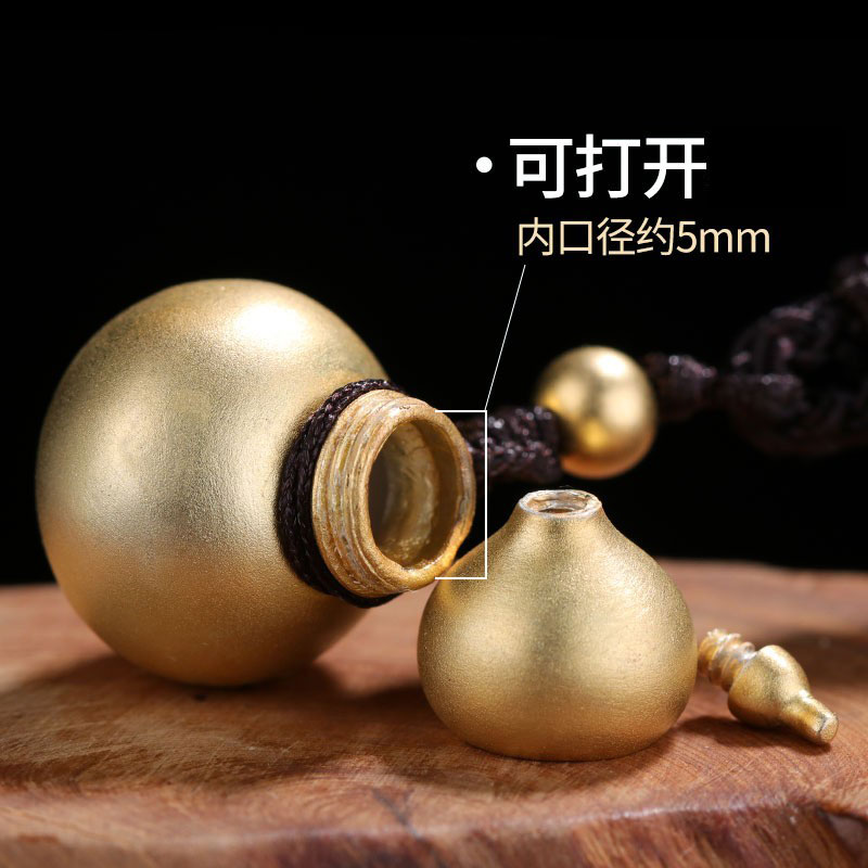 速发S镀金葫芦吊坠磨砂银饰男款项坠嘎乌盒车挂项链福禄挂坠