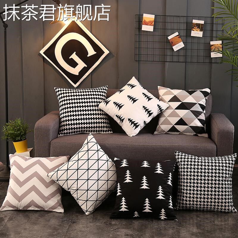 速发客厅6发靠枕方形枕头靠垫40咕臣大抱枕套沙50不含芯罩0X60 70