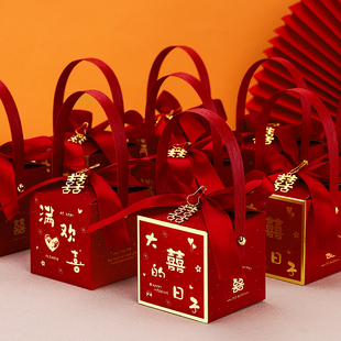 速发盒结婚糖盒婚礼专用装手小礼盒空盒包伴盒袋手提盒子