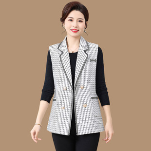速发新款妈妈春装高档香风马甲外搭中背装春秋百套外穿年心坎肩