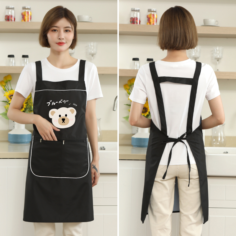 速发防水围裙0og2印字时尚家用围腰2l2o新款工作服餐饮男士