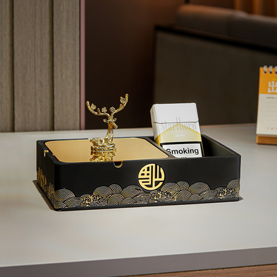 速发新中式烟灰缸带盖家用客厅摆件公办室桌面高端大气上档次茶装