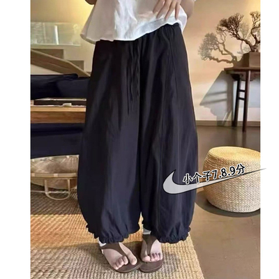 小个子松紧腰时尚甜美灯笼裤女夏