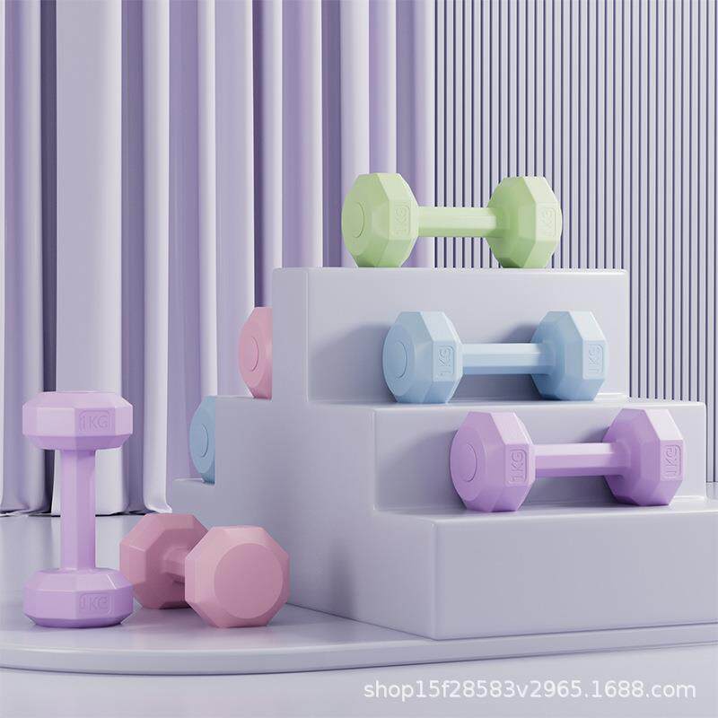 拉车哑铃女士健身家用1kg一对举重小杠铃2公斤青少年生练手臂运动