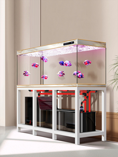 无管件工业风底滤龙鱼缸超白玻璃水族箱客厅家用专业级生态落地缸