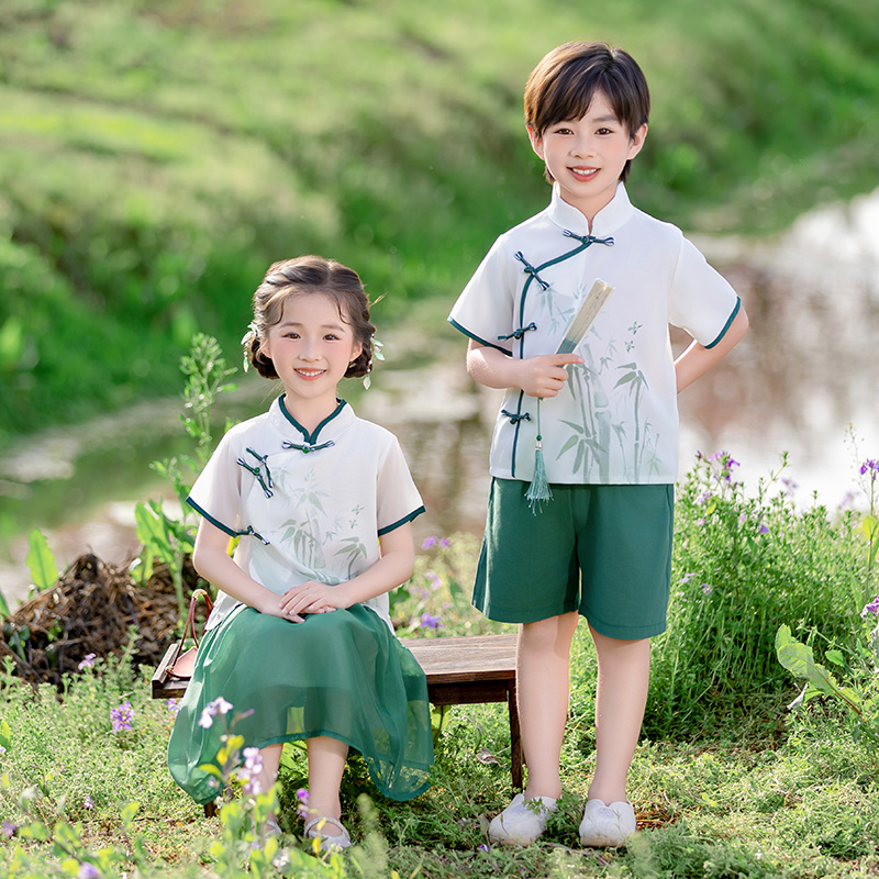 六一儿童演出服中国风幼儿园班服
