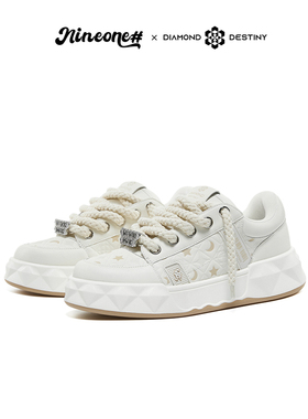 DIAMONDDESTINY星月色钻石面包鞋运动休闲板鞋男女士2024新款