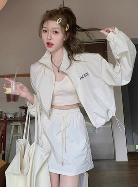 慵懒风短款夹克套装女2026新款