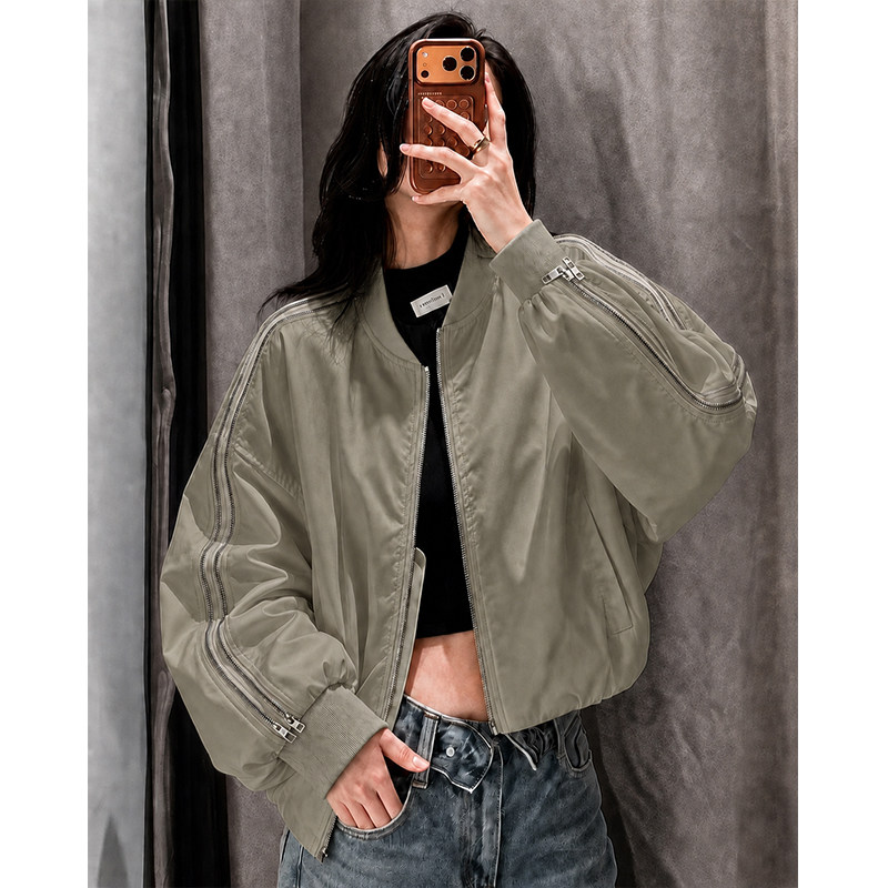 酷飒风棒球服外套女2026秋季新款图片