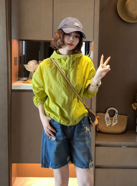 连帽防晒衣女2026夏季新款韩版宽松显瘦透气薄款遮阳小个子防晒衫