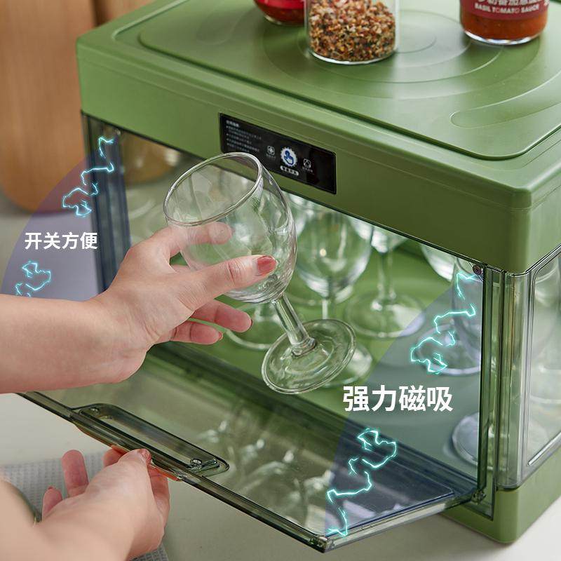 防尘消毒杯架杯子置物架奶瓶收纳盒箱沥水架碗筷餐具消毒风干柜子