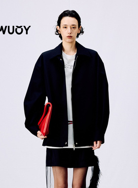 YOUWEI有尾2025春季新品高密羊毛工装夹克女休闲翻领外套Y2325103