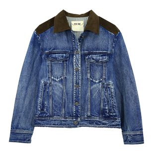 YOUWEI有尾2024秋季拼接西部牛仔夹克美式外套Y2324305