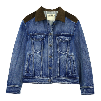 YOUWEI有尾2024秋季拼接西部牛仔夹克美式外套Y2324305