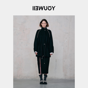 YOUWEI有尾2024冬季 运动抽绳双面呢短大衣女立领外套Y3924404