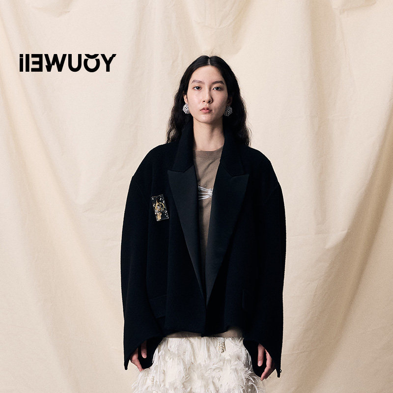 YOUWEI有尾2025冬季新品复古老式枪驳领短大衣（含袖扣）Y3925408,女装/女士精品,毛呢外套,淘宝优惠券,粉丝福利购,淘宝优惠卷