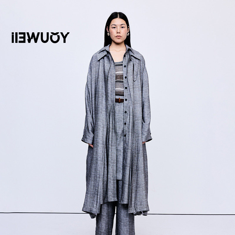 YOUWEI有尾2025秋季新品麻灰印花真两件连衣裙加风衣Y3525308,女装/女士精品,风衣,淘宝优惠券,粉丝福利购,淘宝优惠卷