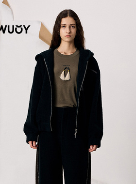 YOUWEI有尾2026春季新品软糯连帽外套上衣Y2526109