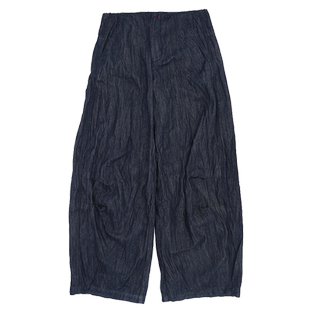 YOUWEI有尾春季牛仔长裤树皮皱直腰工装阔腿裤女Y5124104