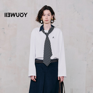 YOUWEI有尾冬季 Y1224417 海军结构领假两件长袖