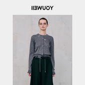 Y2424406 女含羊毛针织衫 YOUWEI有尾冬季 松弛感破洞毛织开衫