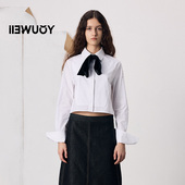 叠色春天黑领结短衬衫 YOUWEI有尾2026春季 新品 Y1626106