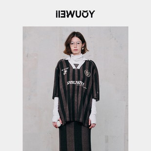 女针织衫 YOUWEI有尾 复古印花短袖 2024冬季 Y2124406 白百何同款