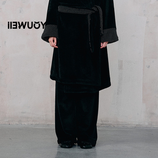 YOUWEI有尾2024冬季 女直筒加厚居家Y5424403 法兰绒软糯睡裤