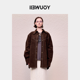 YOUWEI有尾2024秋季 女宽松Y1624309 复古鸢尾花大衬衫