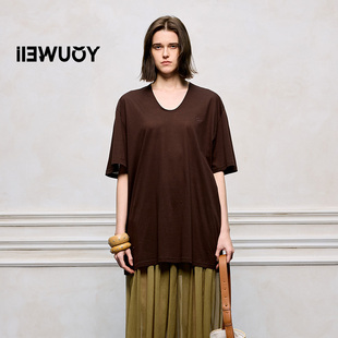 T恤Y1125218 呼吸感深U领短袖 YOUWEI有尾2025夏季 新品