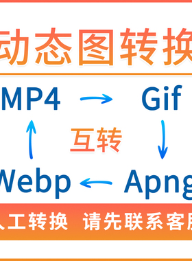 gif视频转换webp人工代转mp4动态图APNG WEBP转GIF压缩大小改格式