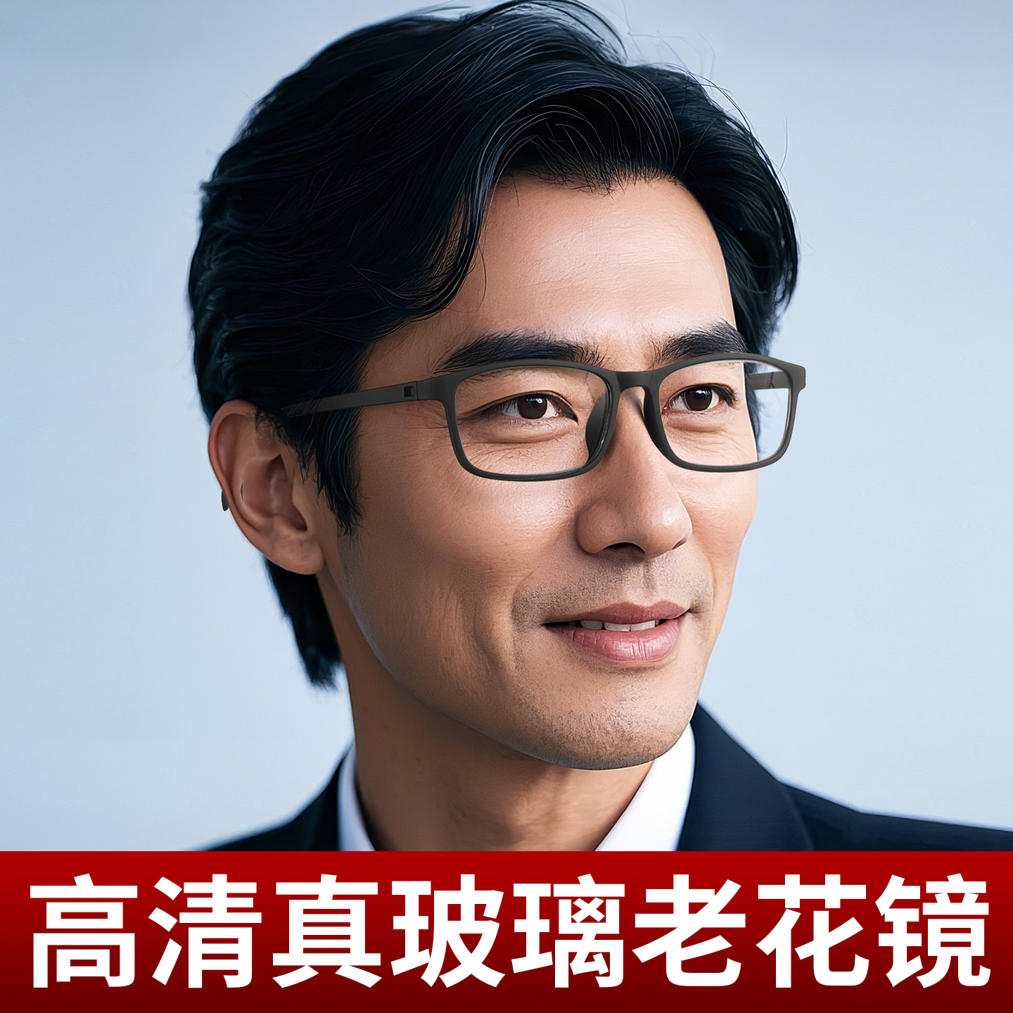 男士玻璃老花镜正品官方旗舰店老花眼镜男款高清玻璃镜片品牌高档
