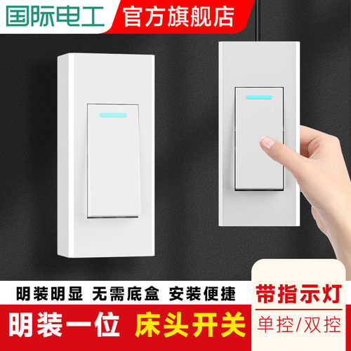 国际电工翘板船型单双控小开关