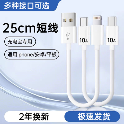 艾昊者0.25米短款双头type-c数据线ctoc充电宝tc短线PD快充双C口适用华为苹果16荣耀vivo手机充电线两头tpc短