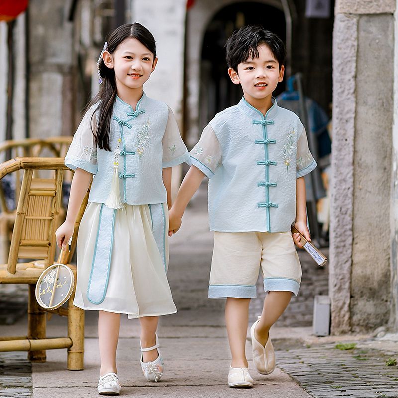 六一儿童演出服饰幼儿园表演服女古风国学舞蹈毕业新中式男童汉服