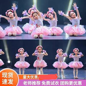 新款儿童舞蹈演出服蓬蓬裙纱裙幼儿园可爱公主女童走秀舞台表演服