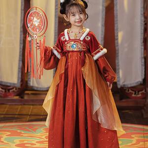 泽韵记【大乔沧海之】女童国风汉服冬季襦裙加棉保暖连衣裙日常