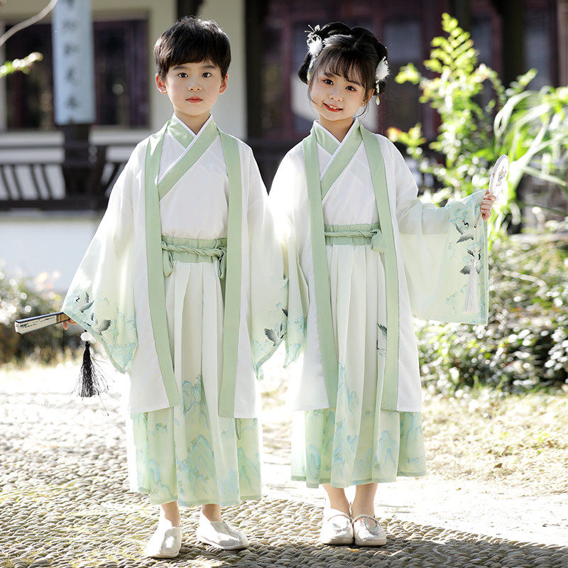男女童汉服春夏装2026新款中国风儿童表演服小学生国学古装演出服