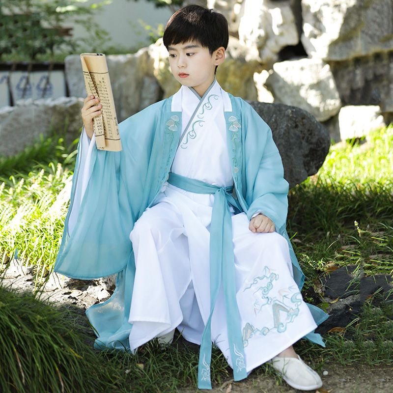 汉服男童夏季少爷唐装儿童古装国学服新款中国风高端书童演出服装