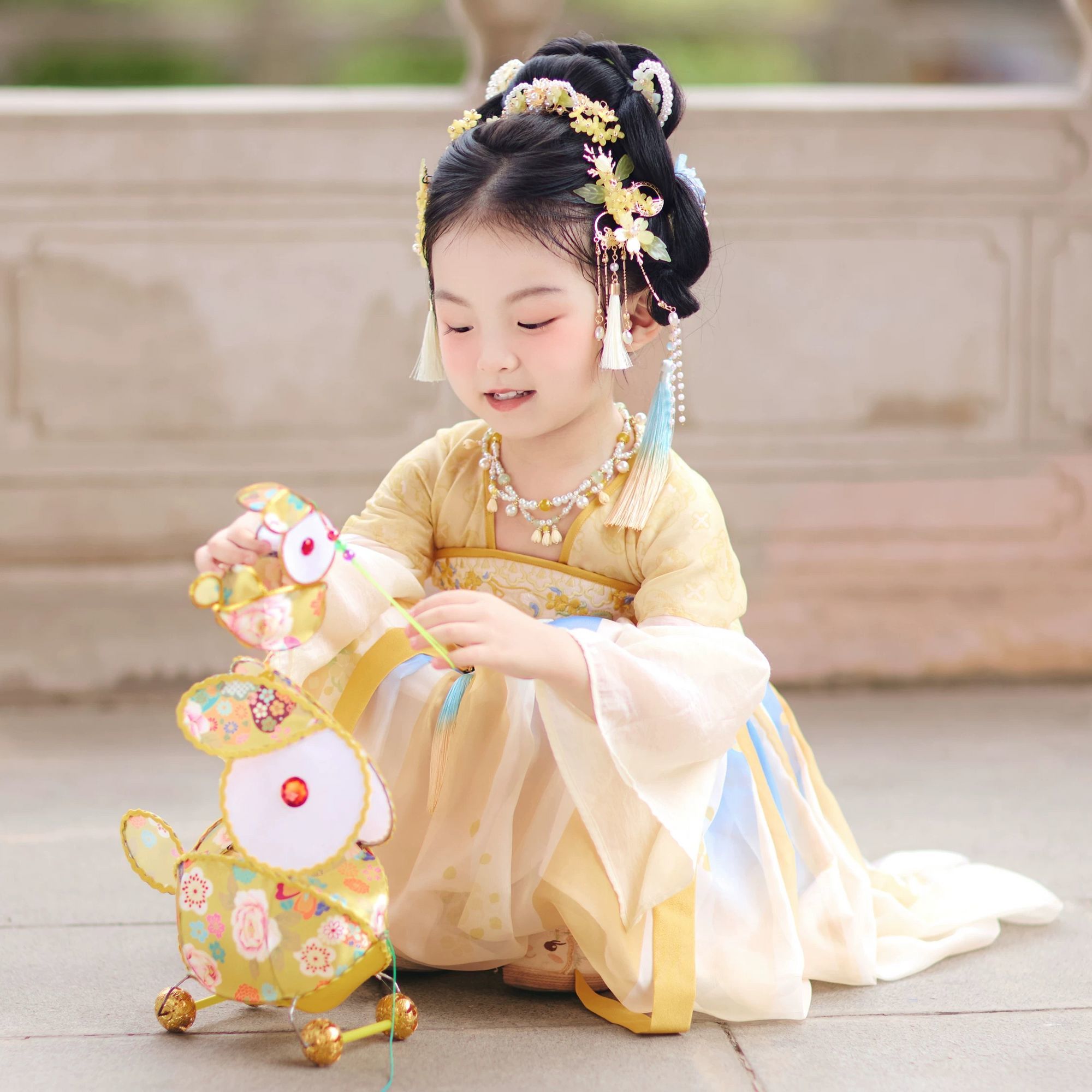 汉服女童中国儿童唐装2025新款连衣裙古风古装超仙春秋公主