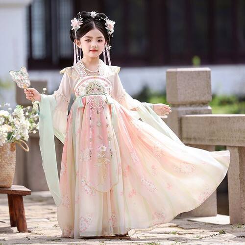 女童汉服夏款古风连衣裙2026夏装新款小女孩国风唐装薄款超仙古装