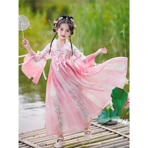 儿童汉服女童2025新款春夏女童古风超仙汉服襦裙中国风唐装儿童