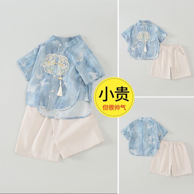 儿童汉服男童中国风演出服幼儿园民族服装小孩夏六一合唱表演服